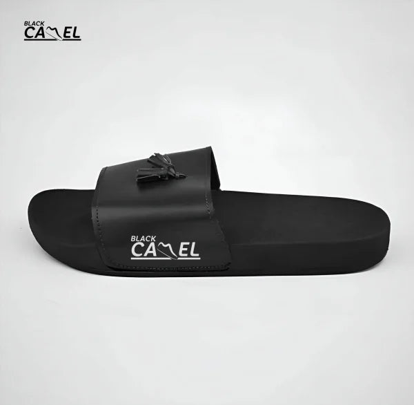 Black Camel Tassel Slide Slipper For Men (tassel-black/brown -39-44)