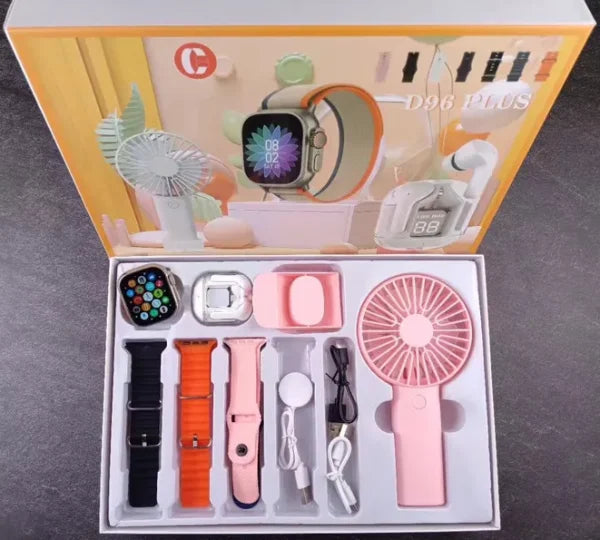 D96 Plus Smartwatch Suit – Bluetooth Smartwatch With Lcd Display, Wireless Earphones,