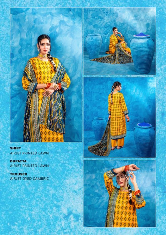 ✨ Zesh ✨ 3 Pieceunstitched Suit Zesh Summaer Lawn Collection 2025