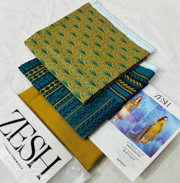 ✨ Zesh ✨ 3 Pieceunstitched Suit Zesh Summaer Lawn Collection 2025