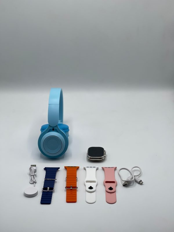 Ultra 2 Smart Watch Bundle – Includes Free P47 Wireless Headphone + 7 Interchangeable Straps